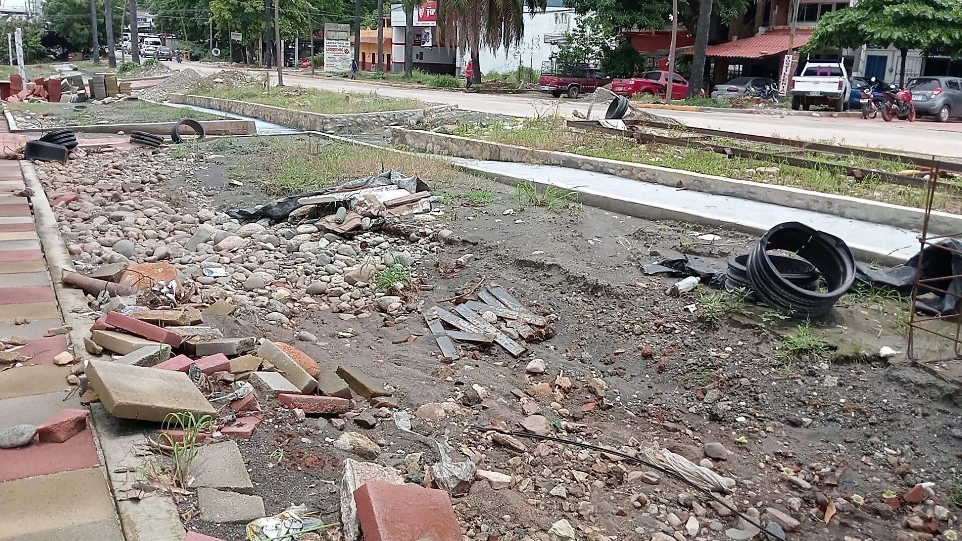 Entrada de Huixtla inconclusa